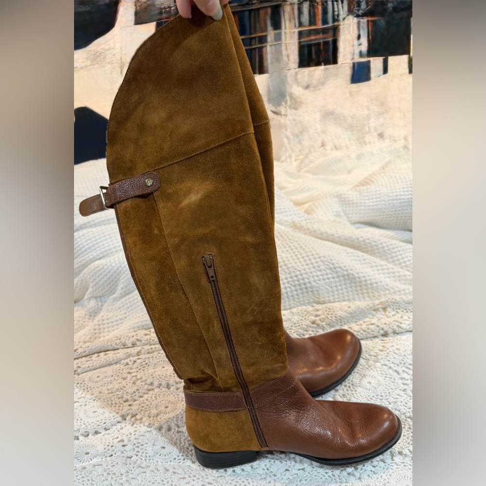 Naturalizer Tan Upper Leather partial Suede Boots